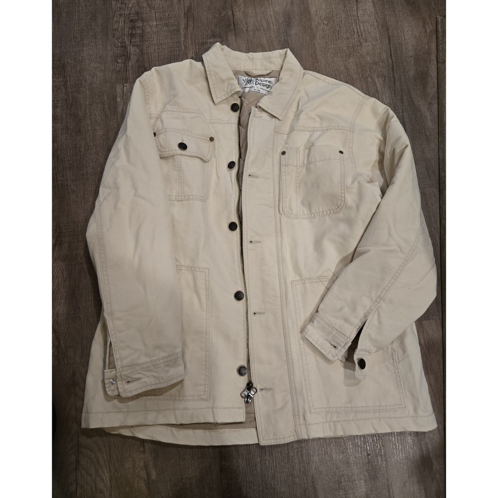 Alpine Design Quilted Lined Denim Chore Coat Khaki - Women's Large